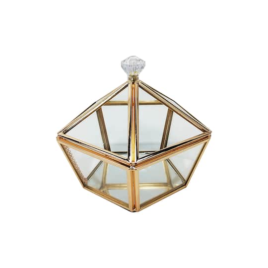 5" Glass Diamond Trinket Box by Ashland®